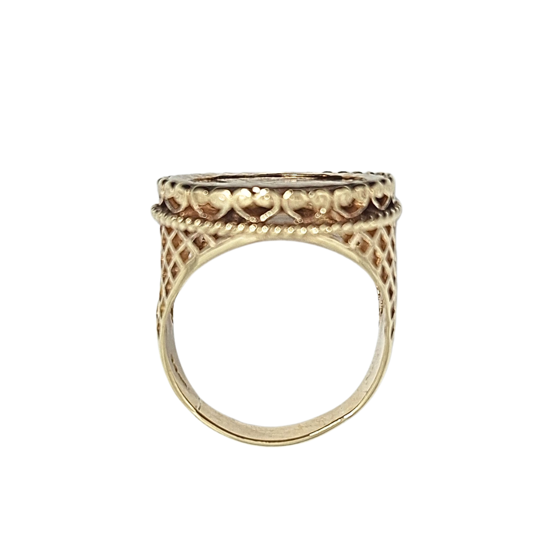 9ct Yellow Gold Half Sovereign Ring 1890