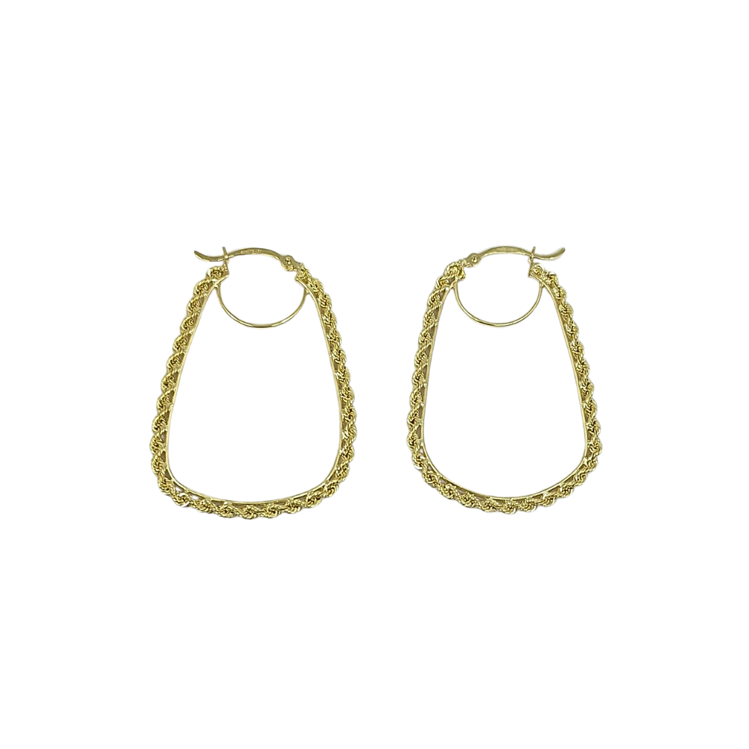 9ct Yellow Gold Rope Creole Earrings