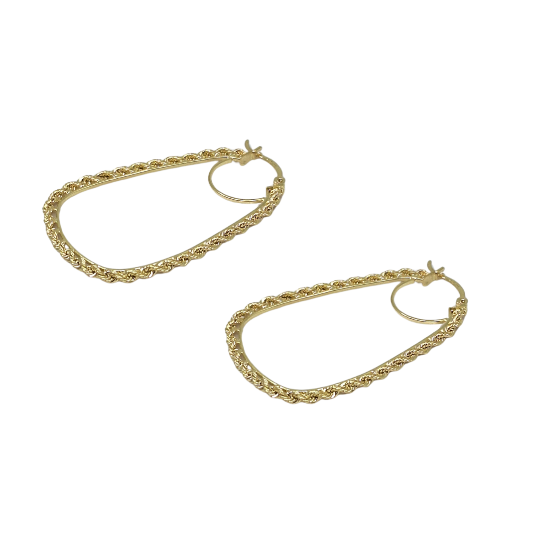 9ct Yellow Gold Rope Creole Earrings