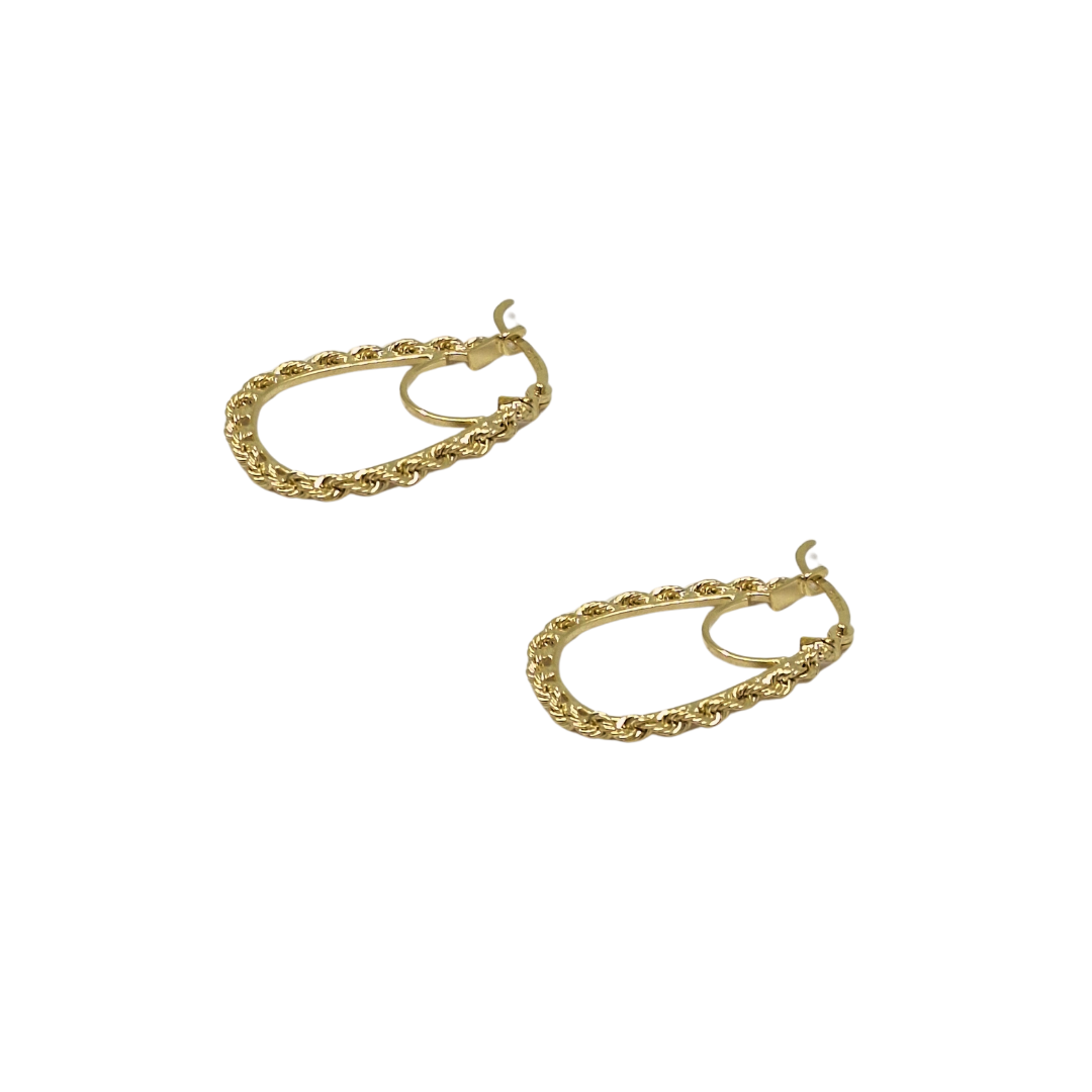 9ct Yellow Gold Rope Creole Earrings