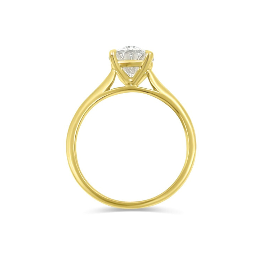 Yellow Gold Ethical Diamond Oval Ring 2.00ct