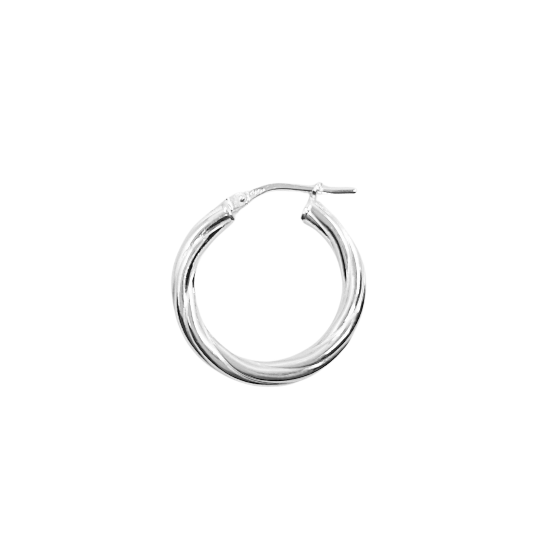 Silver Twist Hoop Creole Earrings