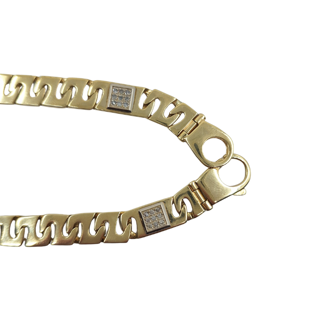 9ct Yellow Gold Cubic Zirconia Set Cast Chain 20"