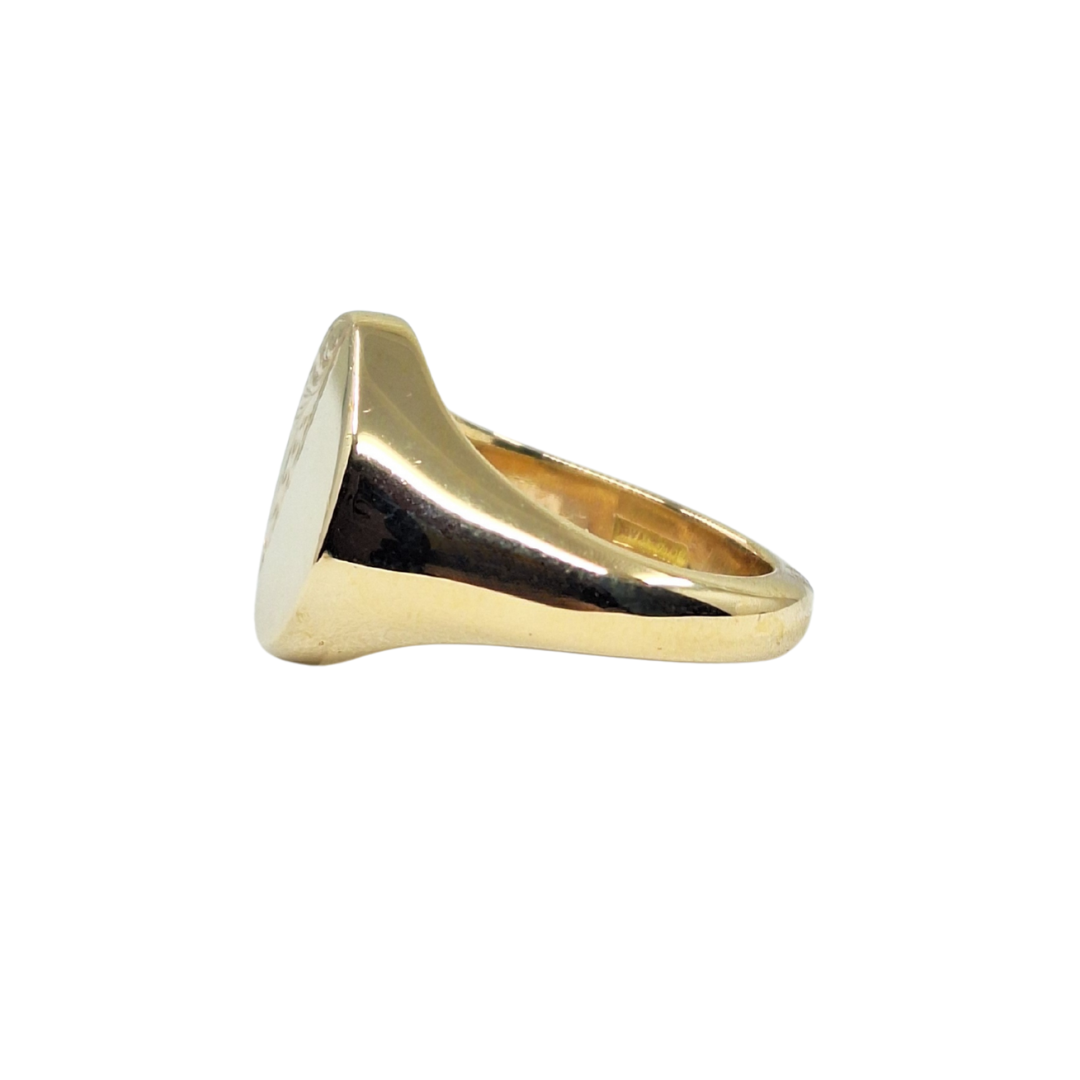 9ct Yellow Gold Engraved Signet Ring