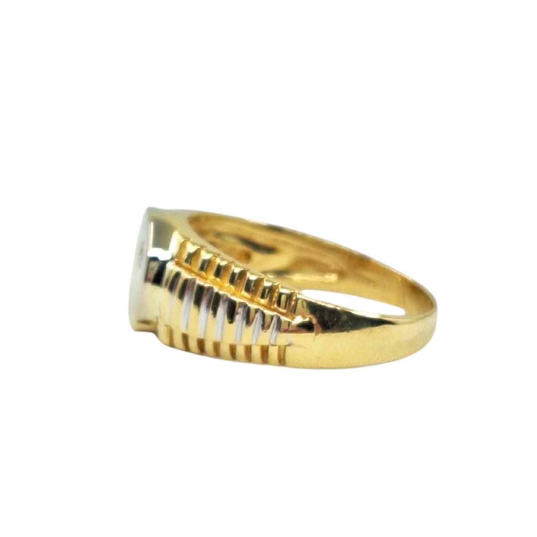 18ct 2 Colour Gold Signet Ring