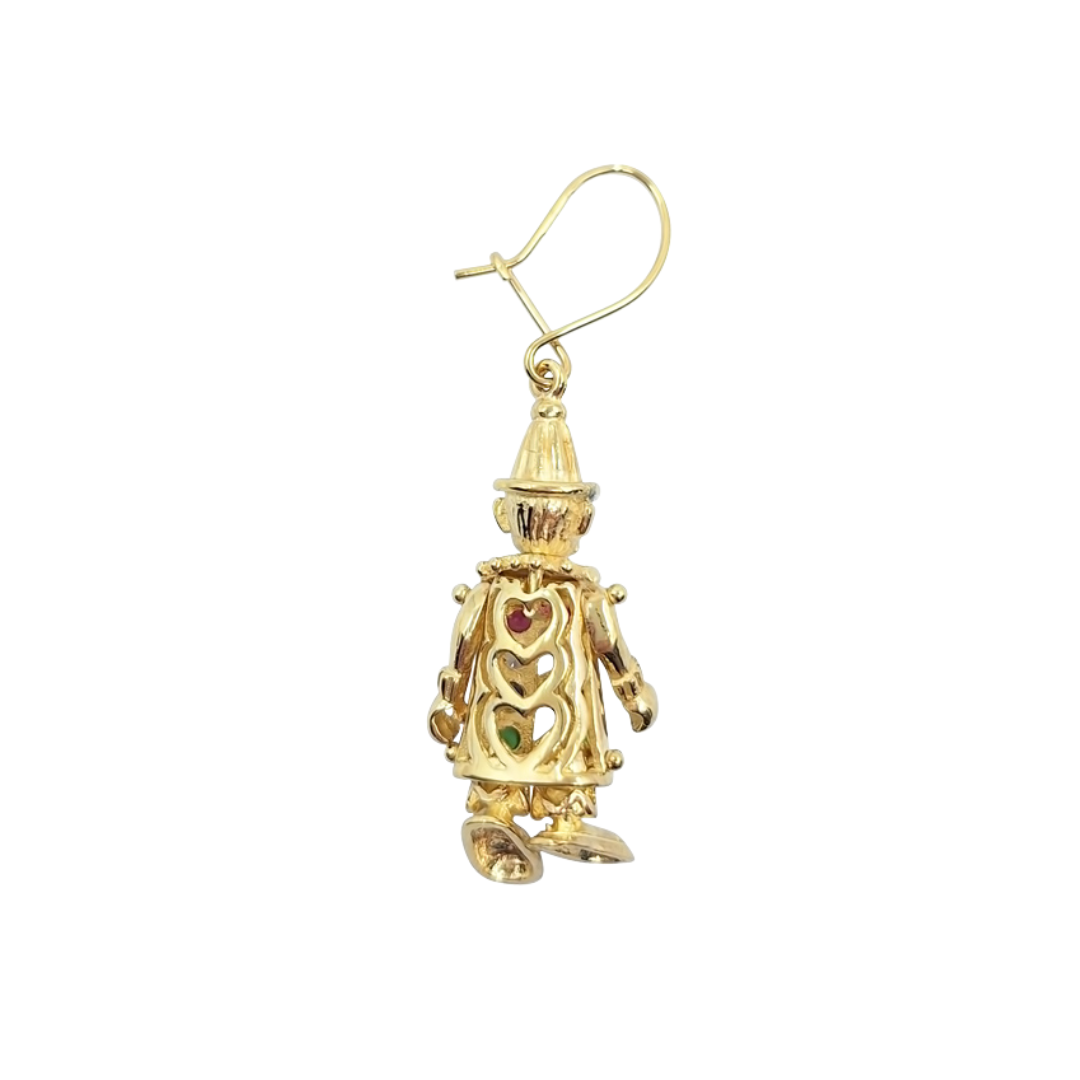 9ct Yellow Gold Clown Drop Earrings