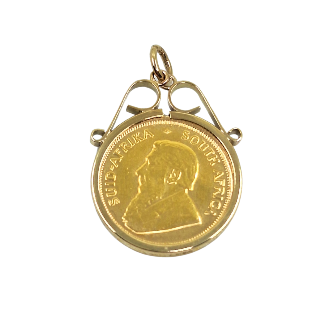 9ct/Fine Gold 1/10 Krugerrand Pendant 1984
