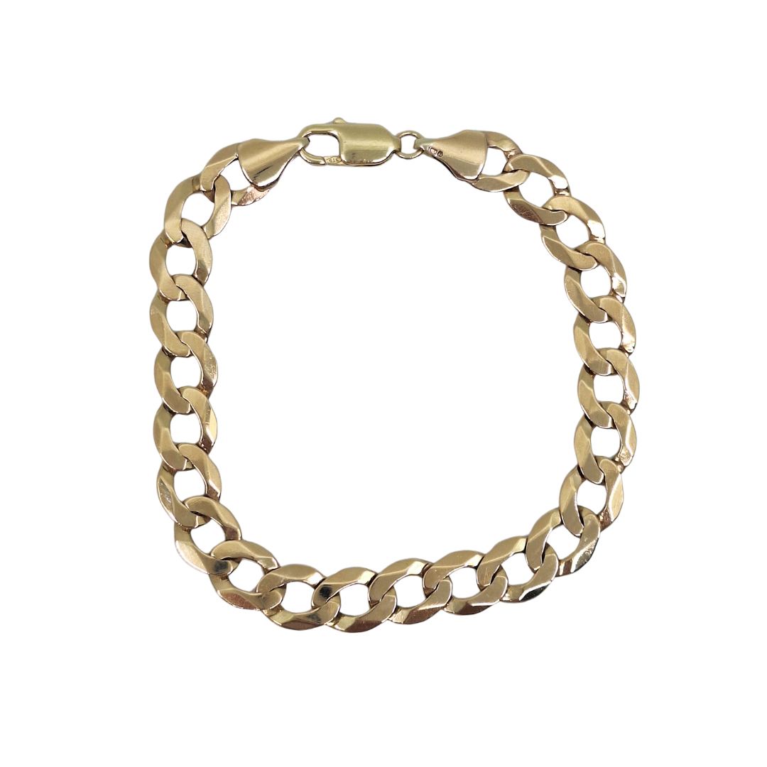 9ct Yellow Gold Curb Bracelet 9"