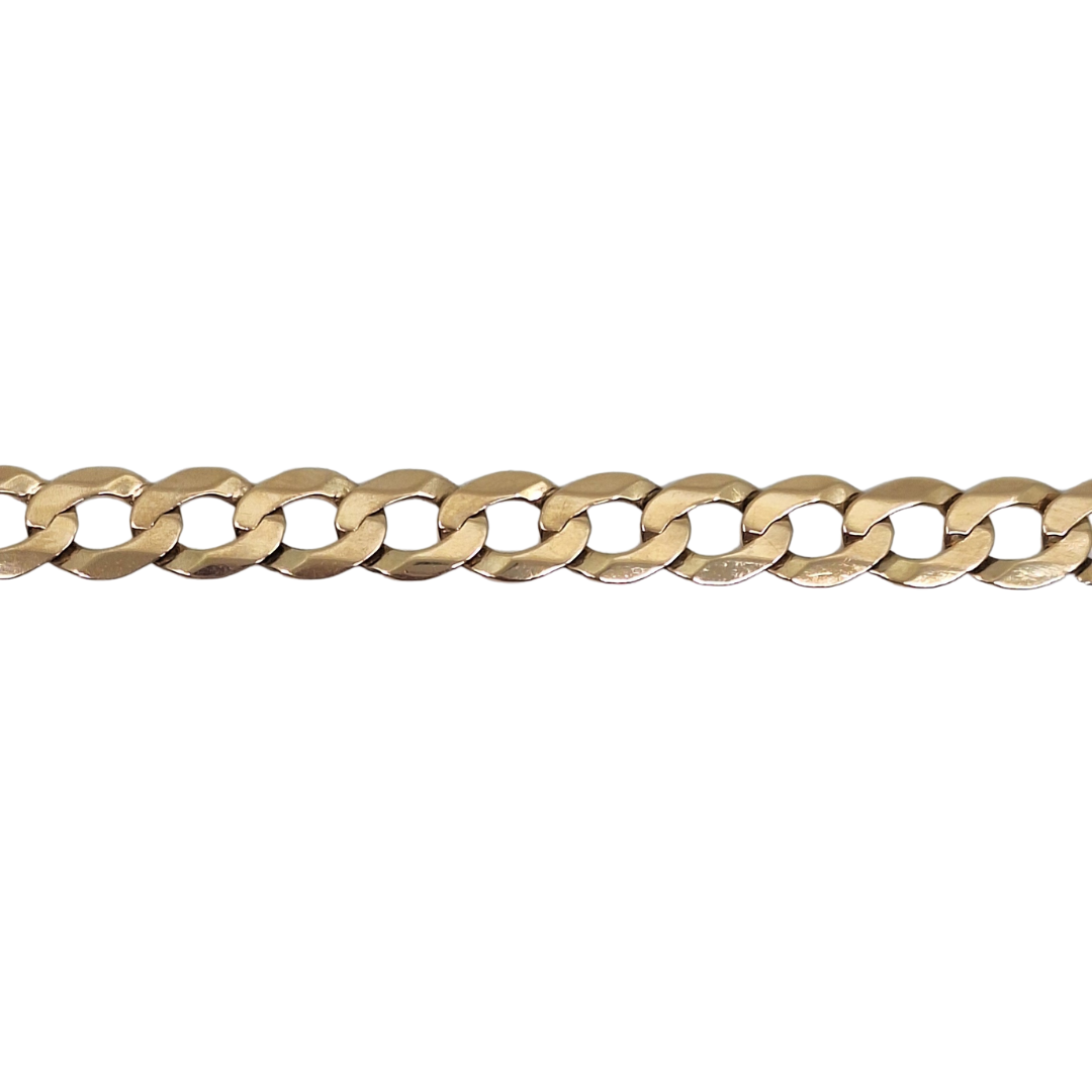 9ct Yellow Gold Curb Bracelet 9"