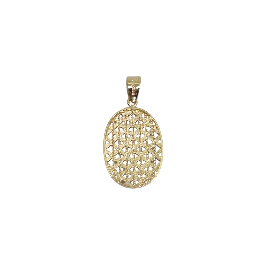9ct Yellow Gold Oval Lattice Pendant