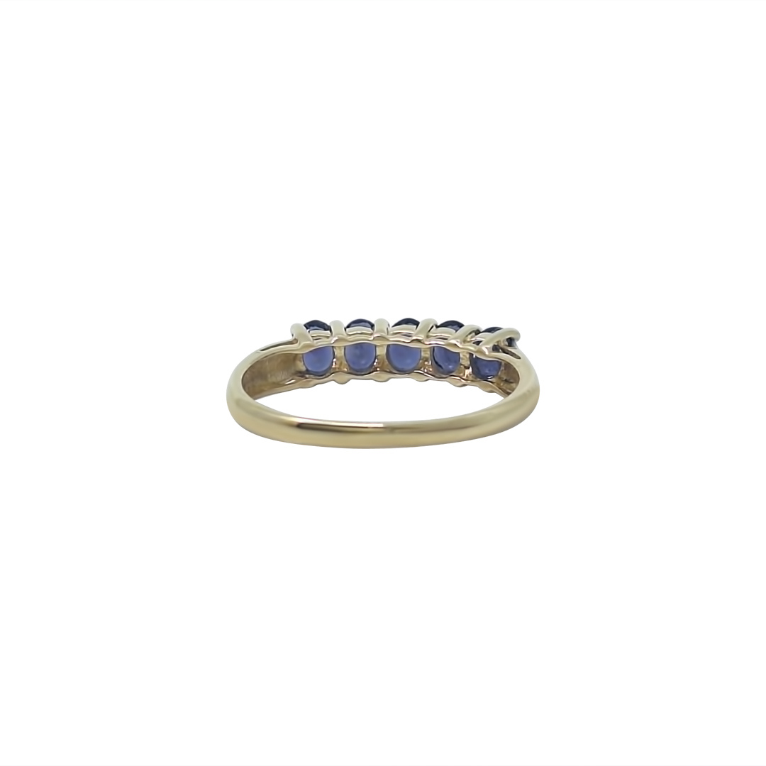 9ct Yellow Gold 5 Stone Iolite Ring