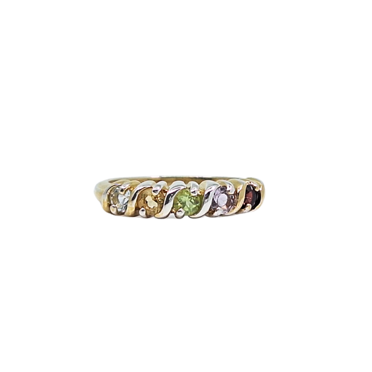 9ct Yellow Gold Multi Gemstone Ring