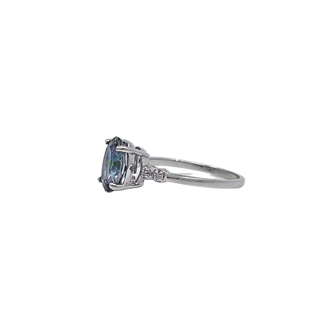 9ct White Gold Mystic Topaz Ring