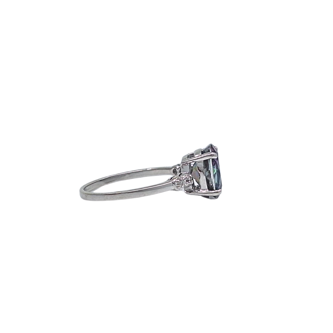9ct White Gold Mystic Topaz Ring
