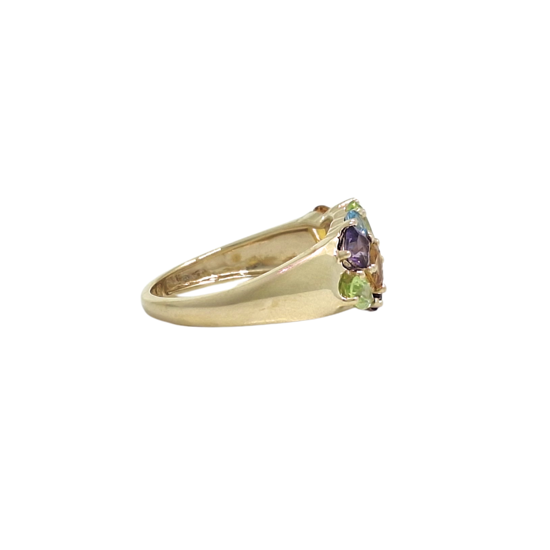 9ct Yellow Gold Multi Gemstone Ring