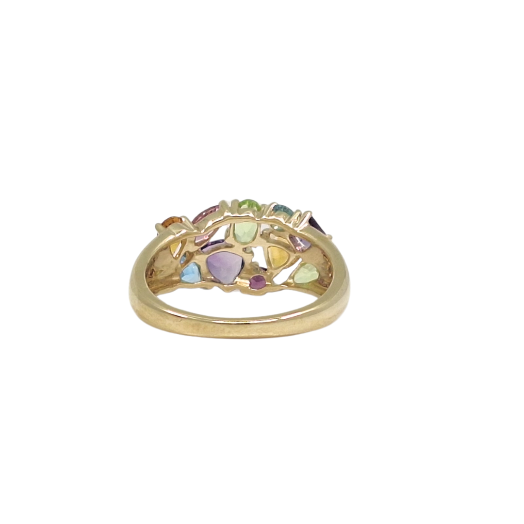 9ct Yellow Gold Multi Gemstone Ring