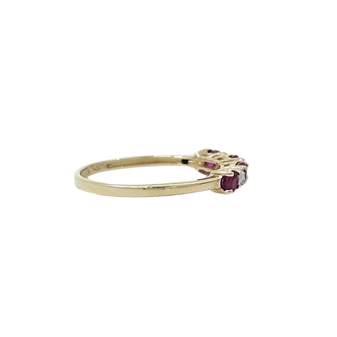 9ct Yellow Gold Ruby & Diamond Eternity Ring