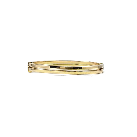 9ct Yellow Gold Double Band Bangle