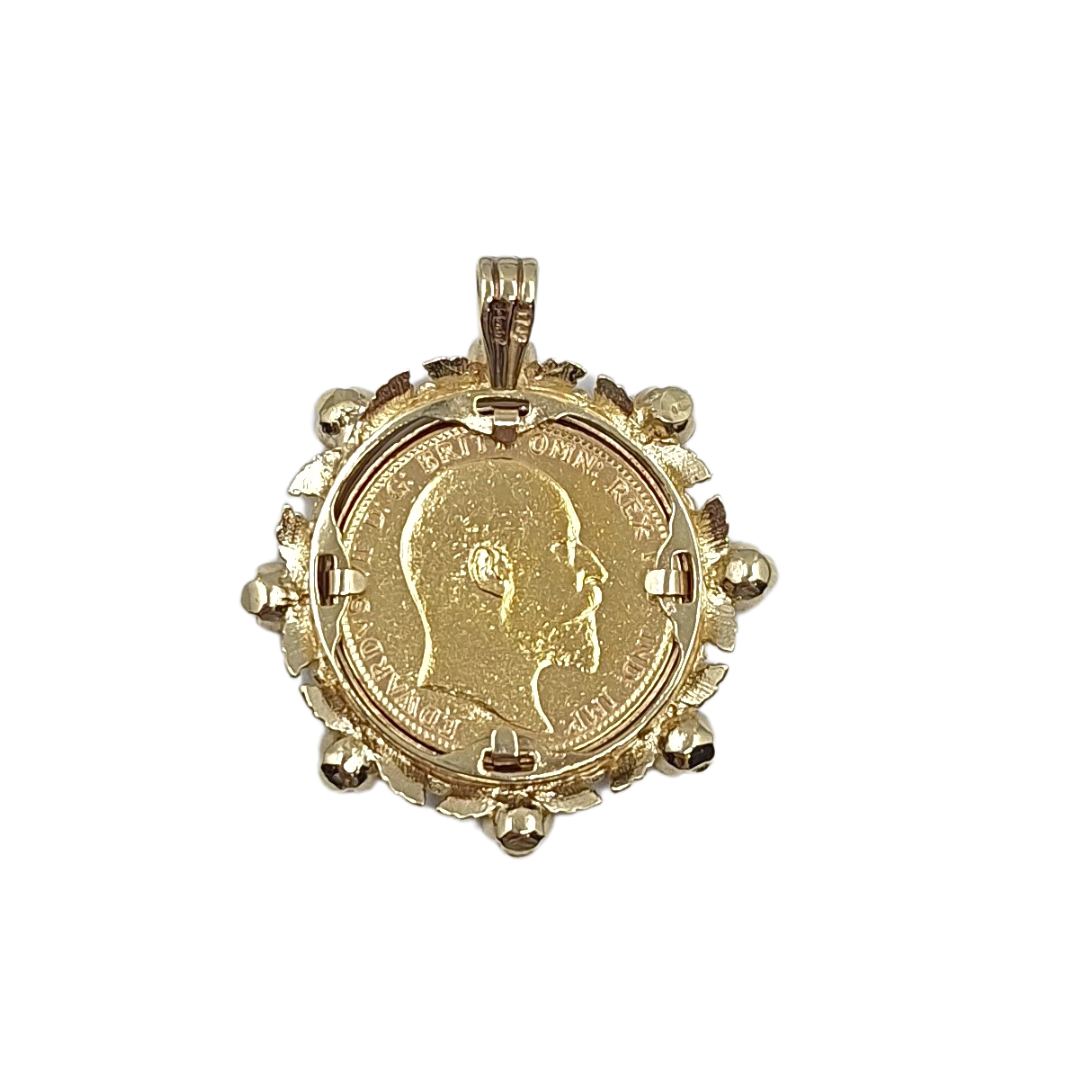 9ct/22ct Yellow Gold Full Sovereign Pendant 1966
