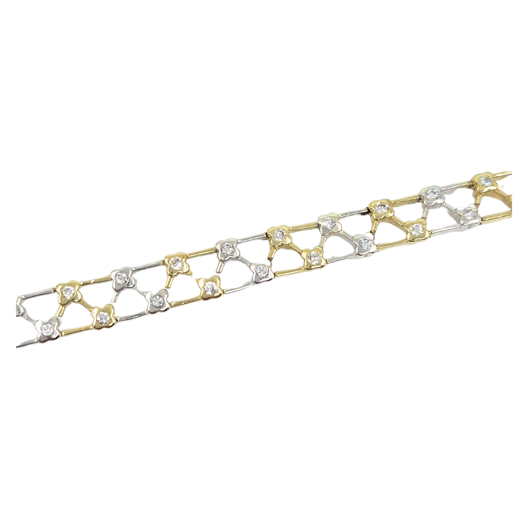 9ct Bi-colour Cubic Zirconia Bracelet
