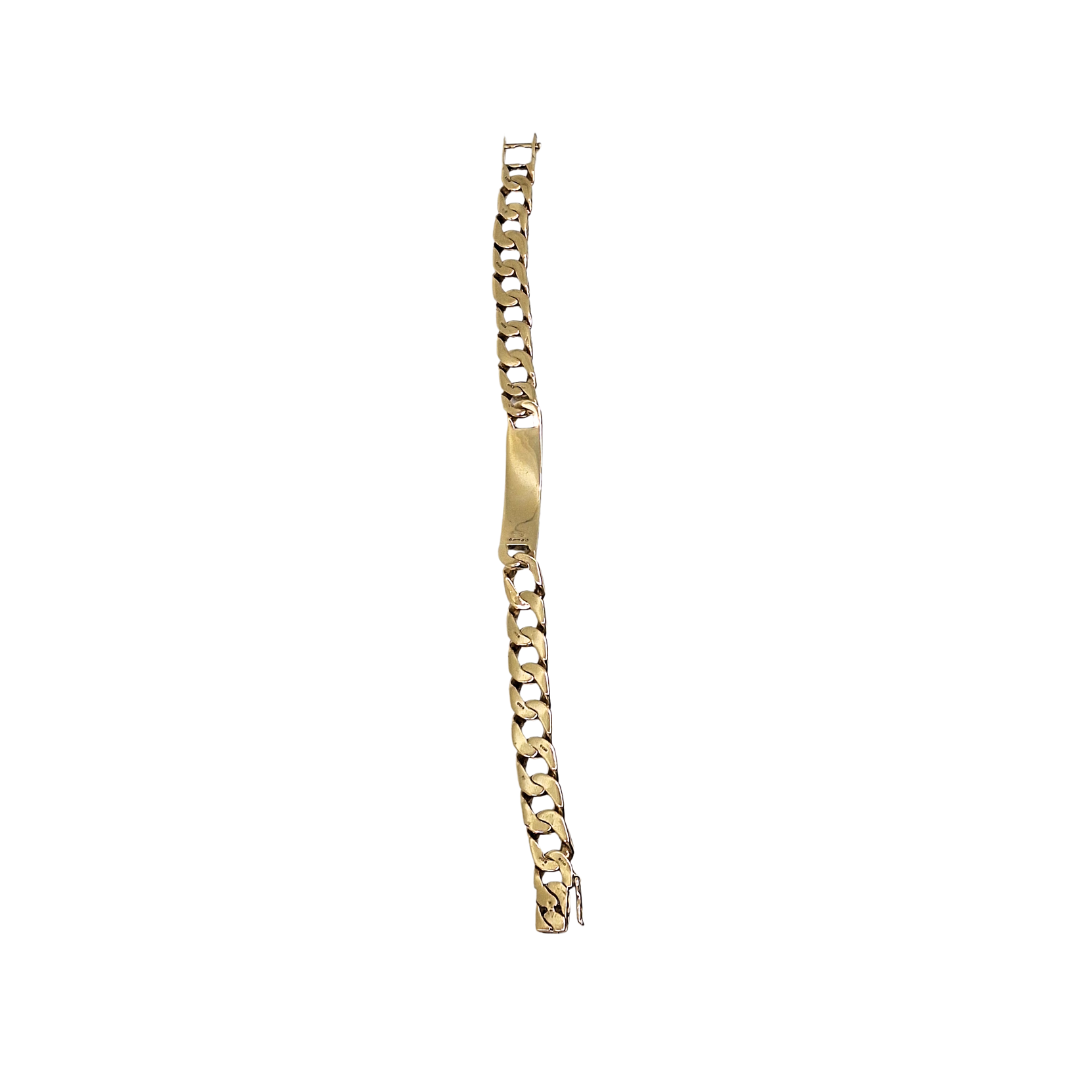 9ct Yellow Gold Chaps Identity Bracelet 9"