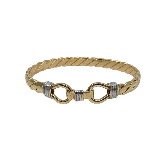 9ct Yellow & White Gold Hook Bangle