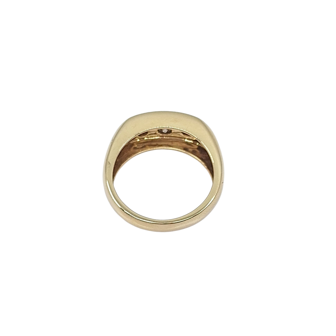 9ct Yellow Gold Diamond Det Signet Ring 0.50ct