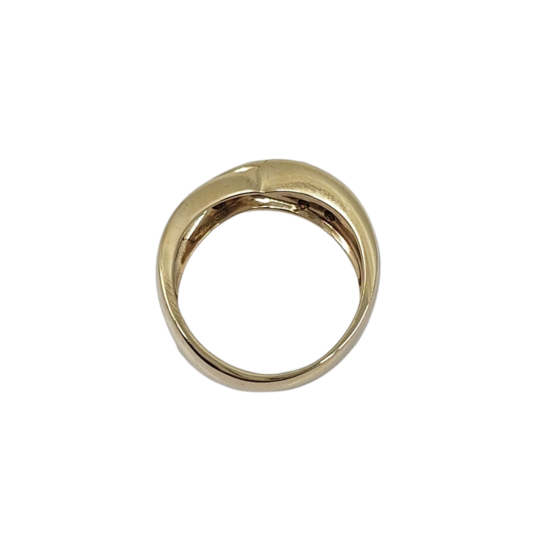 9ct Yellow Gold Cross-over Diamond Set Band Ring