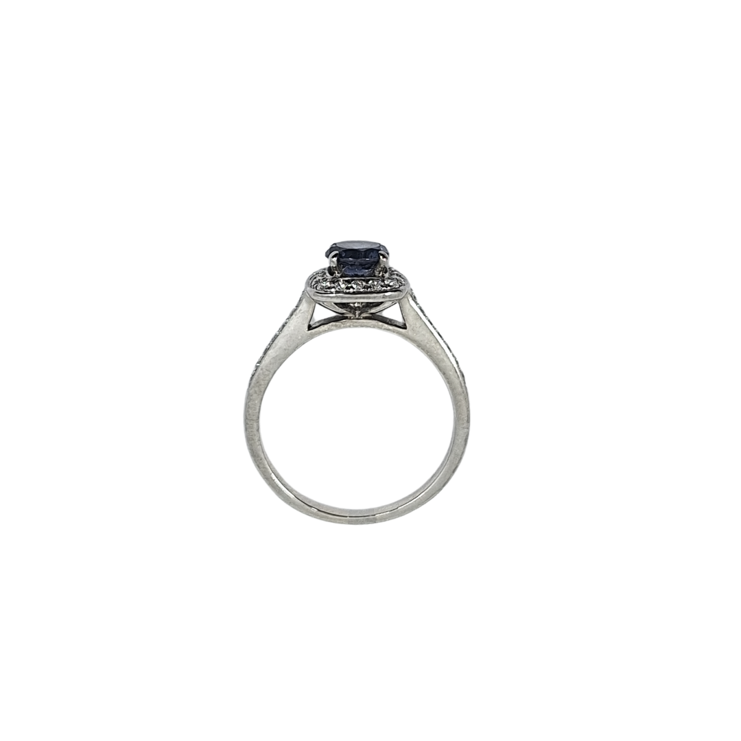 18ct White Gold Tanzanite & Diamond Halo Ring
