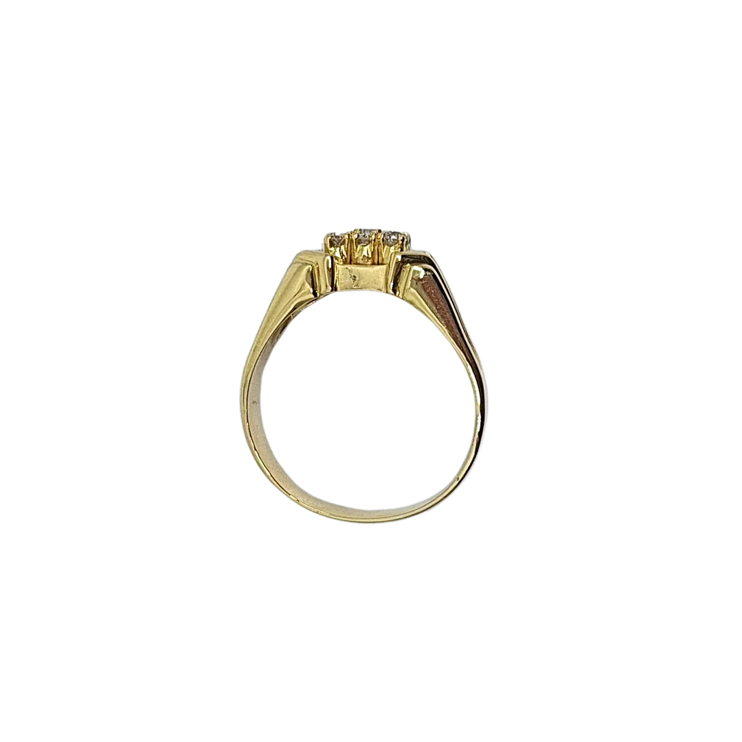 18ct Yellow Gold Diamond Set Gents Ring