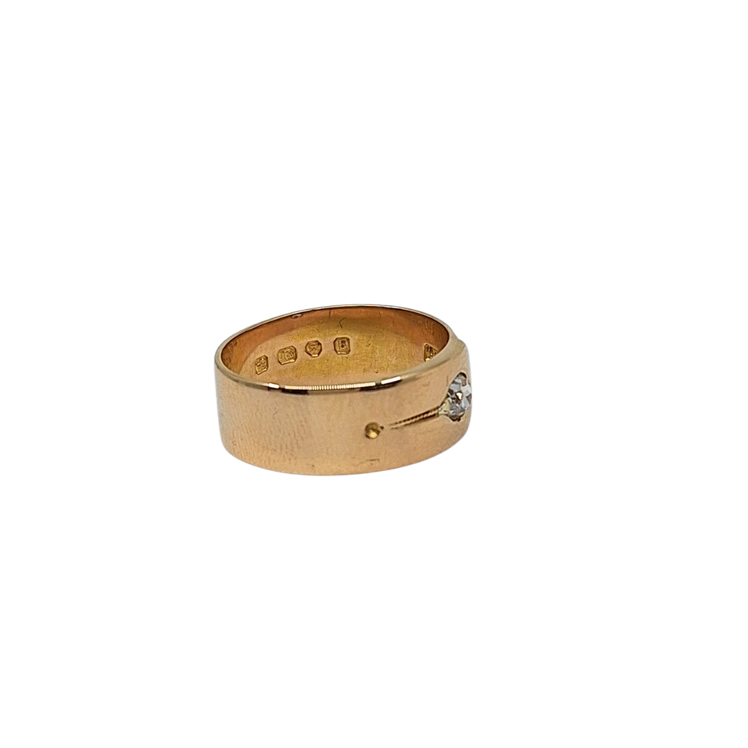 18ct Yellow Gold Diamond Set Buckle Ring