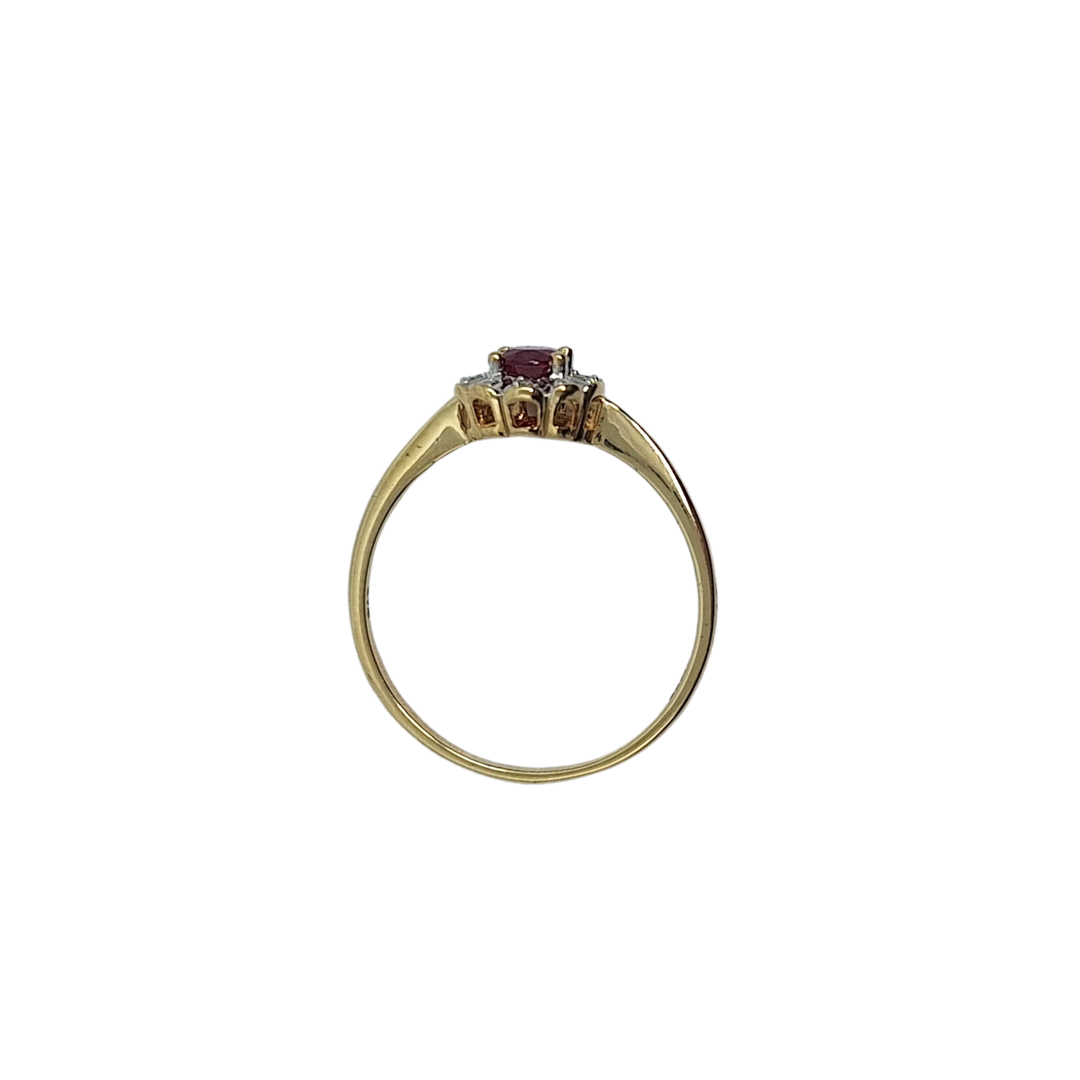 9ct Yellow Gold Ruby & Diamond Ring