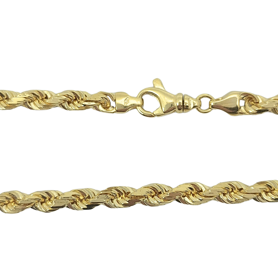 9ct Yellow Gold Solid Rope Chain 28"