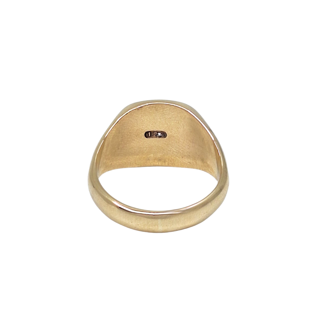 9ct Yellow Gold Diamond Set Signet Ring