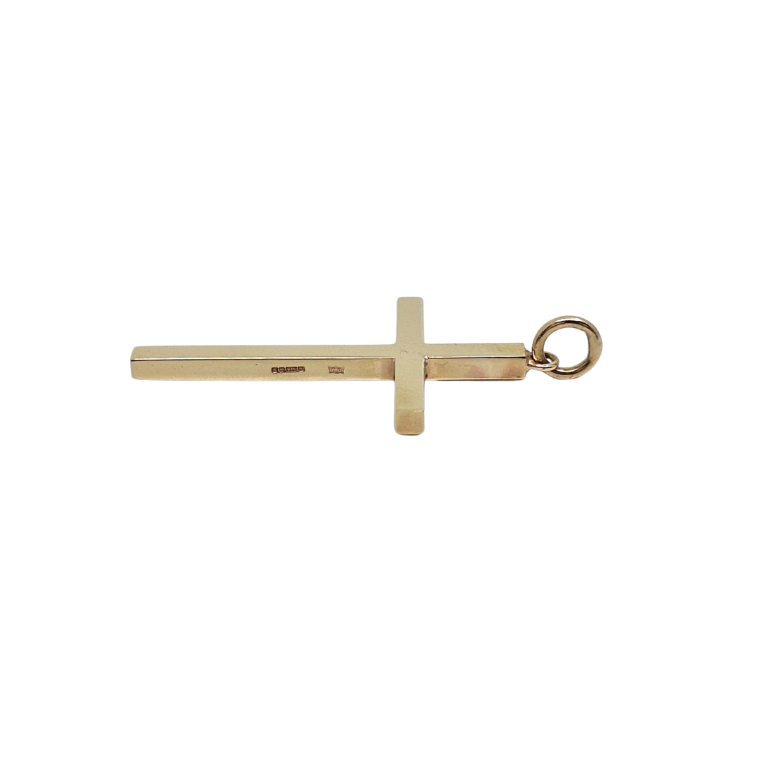 9ct Yellow Gold Plain Cross