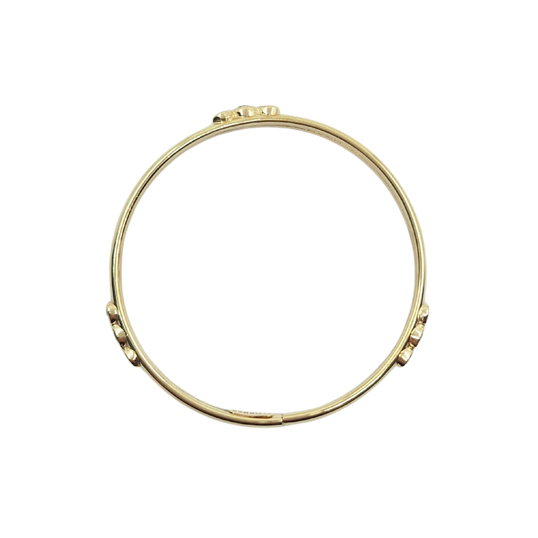 14ct Yellow Gold Blue & White Cubic Zirconia Maiden Bangle