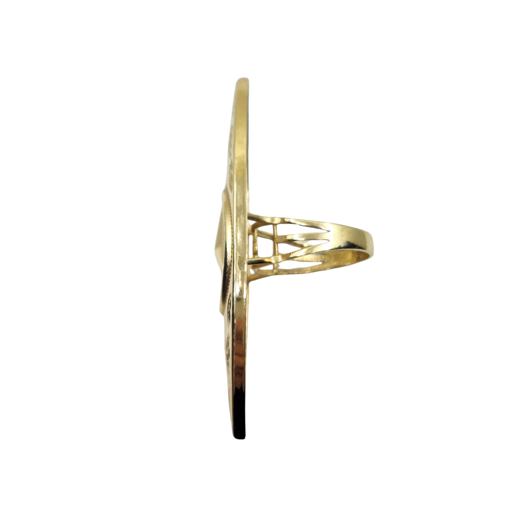 14ct Yellow Gold Marquise Shape Mercedes Ring
