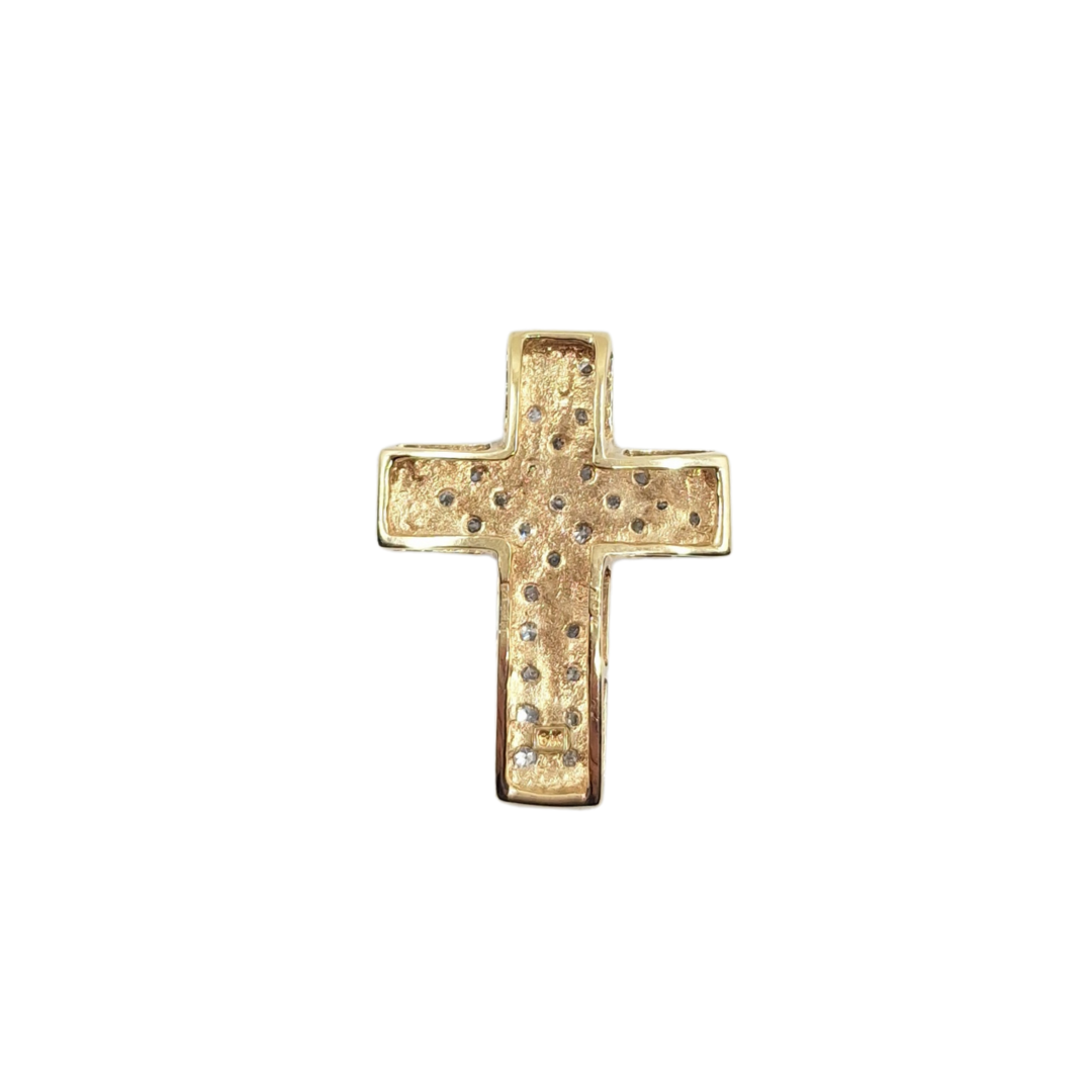 9ct Yellow Gold Diamond Pave Cross