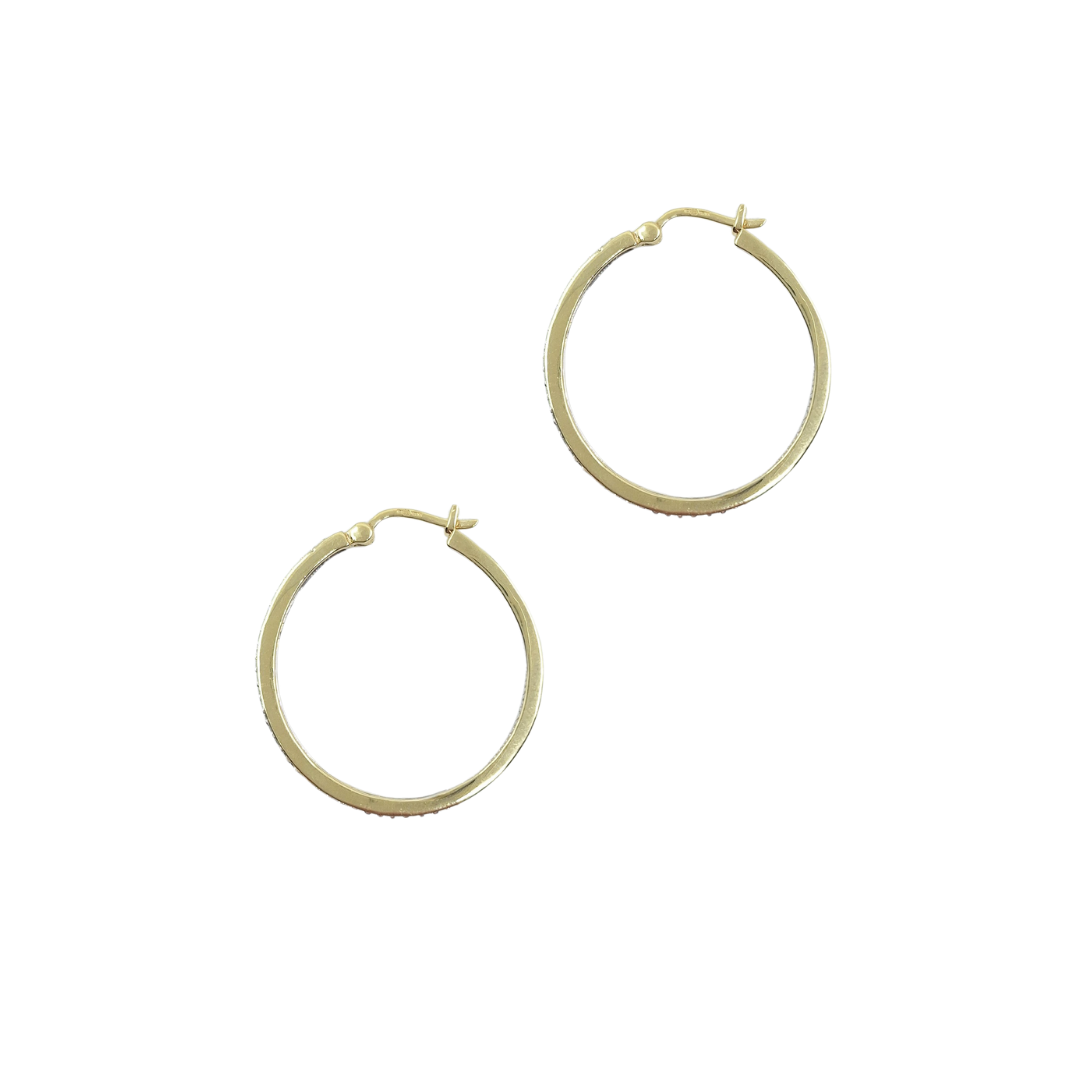 9ct Yellow Gold Diamond Hoop Earrings