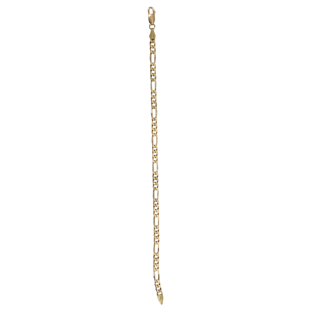 9ct Yellow Gold Figaro Bracelet 7.5"