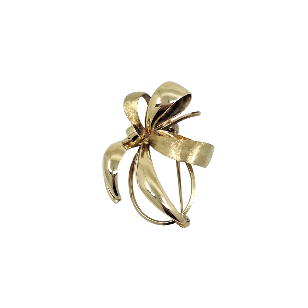 9ct Yellow Gold Bow Brooch