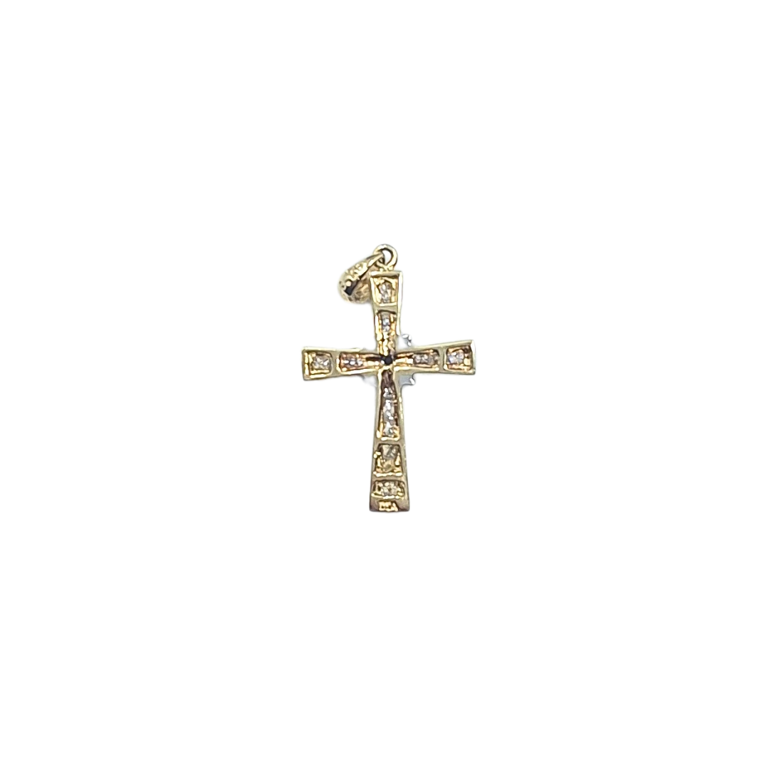 9ct Yellow Gold Diamond Cross