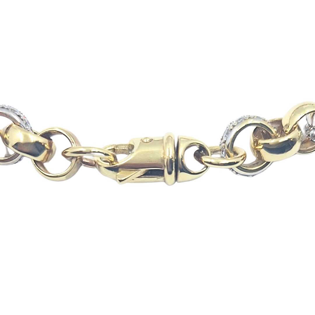 9ct Yellow Gold & CZ Belcher Chain 24"