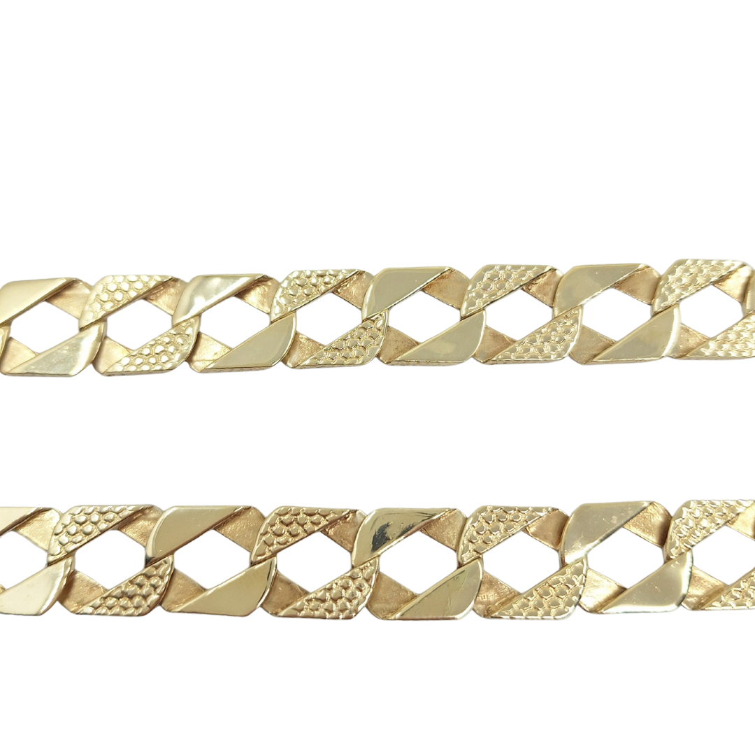 9ct Yellow Gold Cast Curb Chain 22"