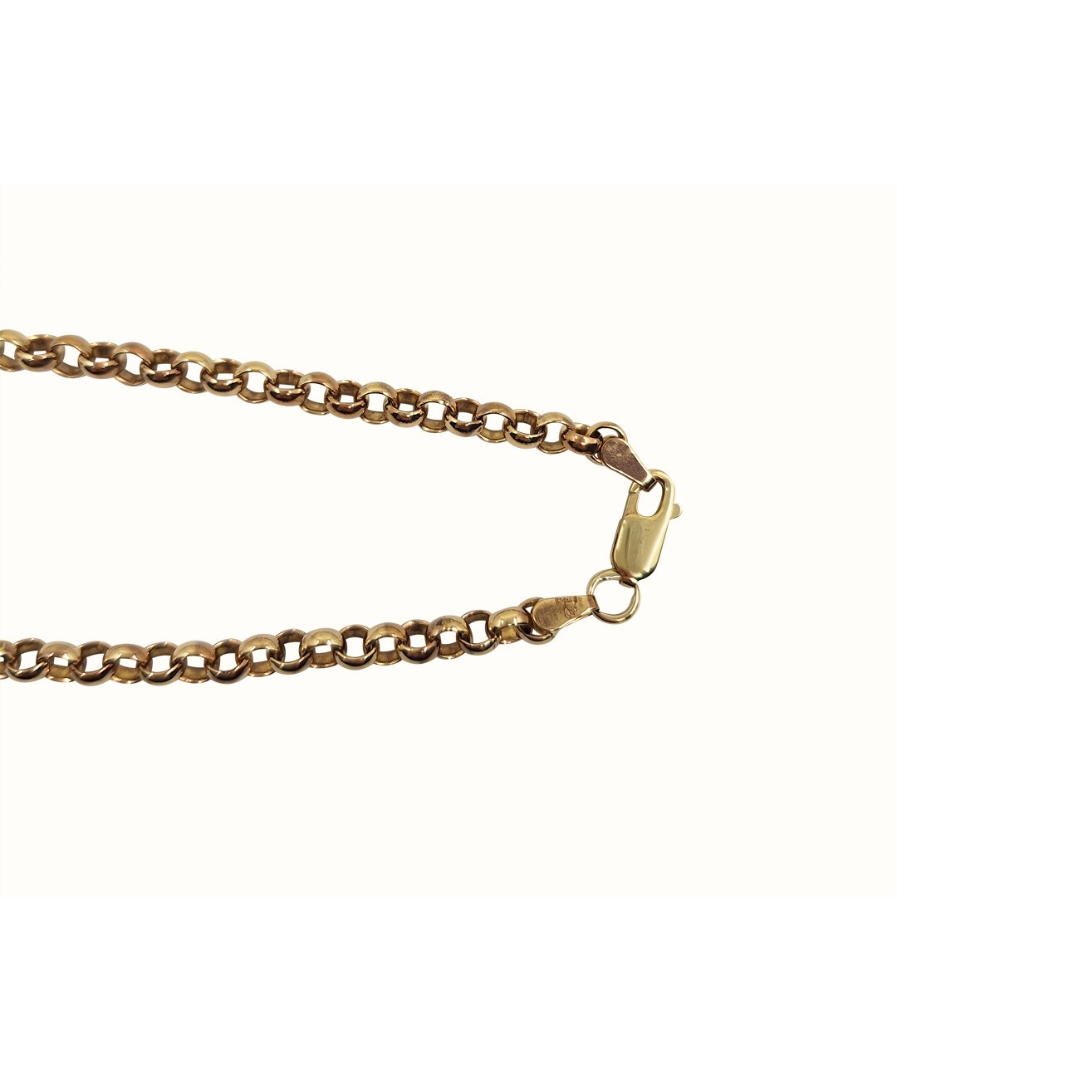 9ct Yellow Gold Round Link Belcher Chain 22"