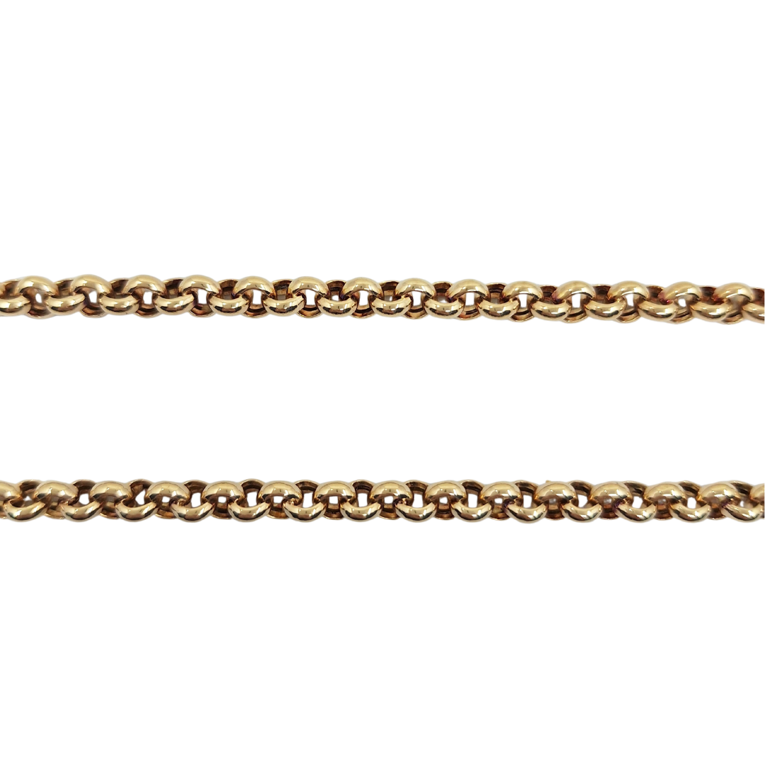 9ct Yellow Gold Hollow Belcher Chain 22"