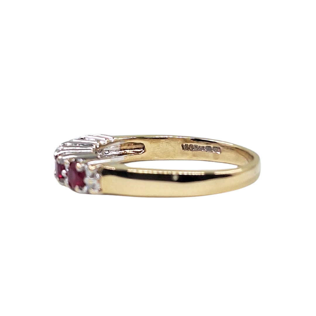 9ct Yellow Gold Ruby & Diamond Eternity Ring