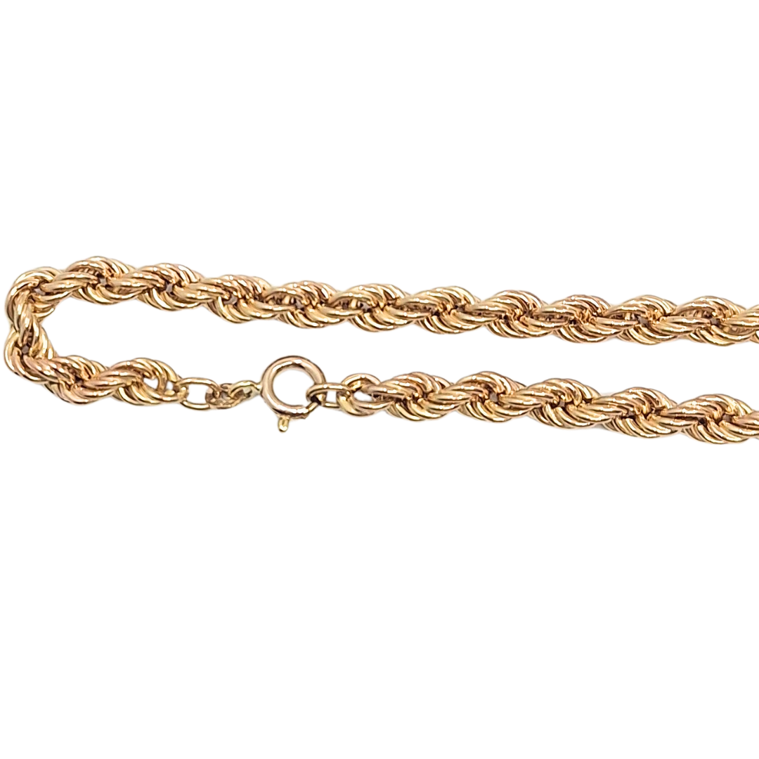 9ct Yellow Gold Rope Chain 24.5"