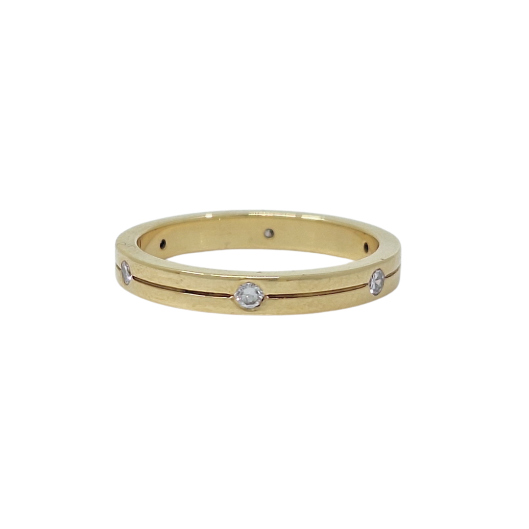 18ct Yellow Gold Diamond Spaced Wedding Band