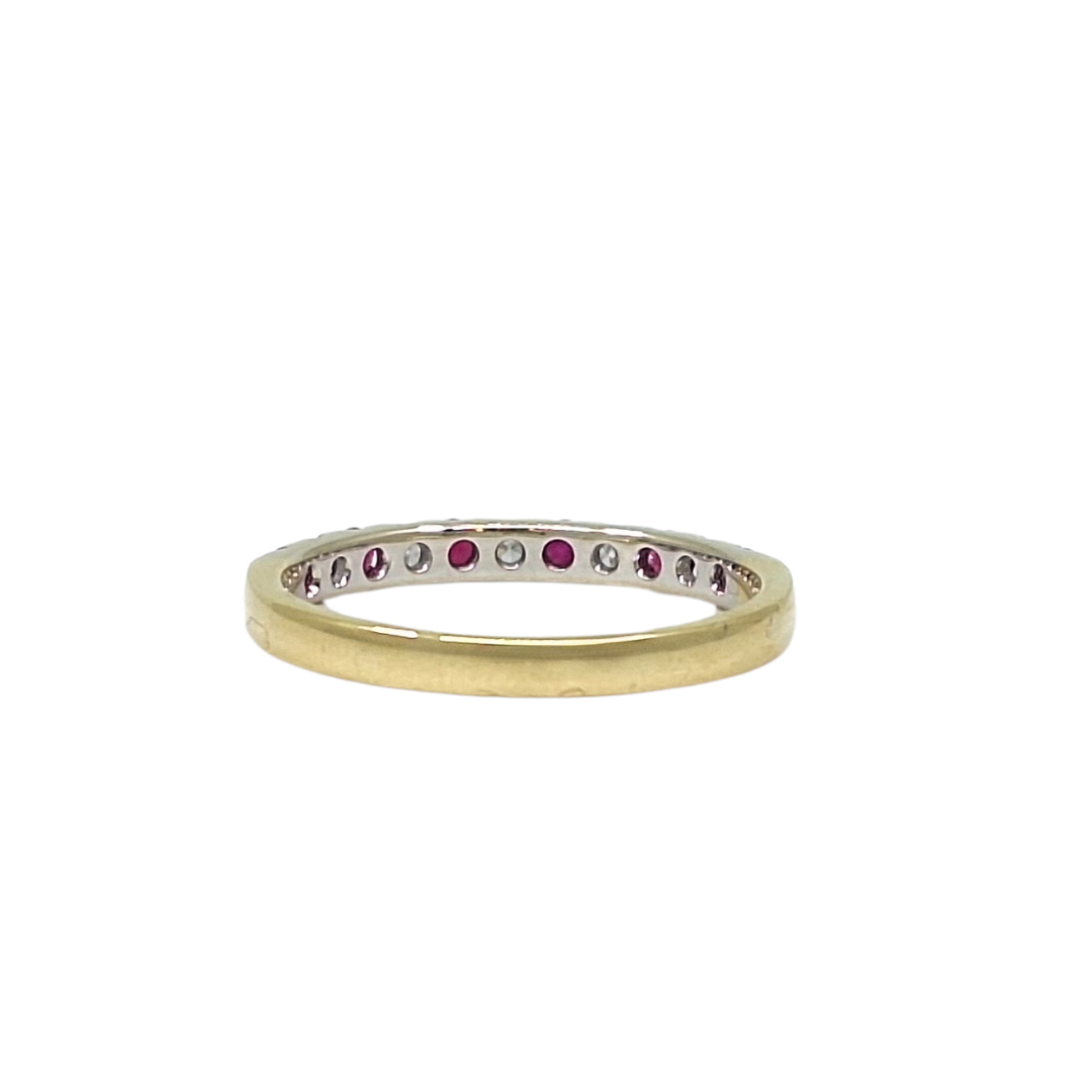 18ct Yellow Gold Ruby & Diamond Eternity Ring